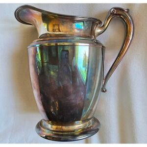 Crescent Silverware Holloware Pattern 4075 Water Pitcher 8 1/2" Vtg